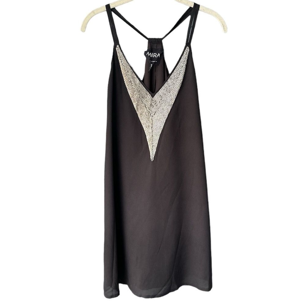 Mira Beachwear Festive Beaded Black Dress Size XS/S